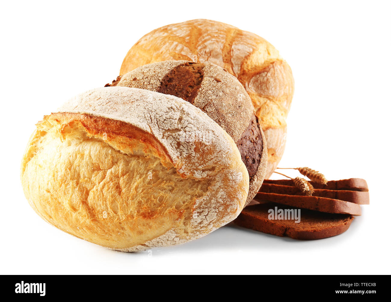 Bread and ears isolated on white Stock Photo Alamy