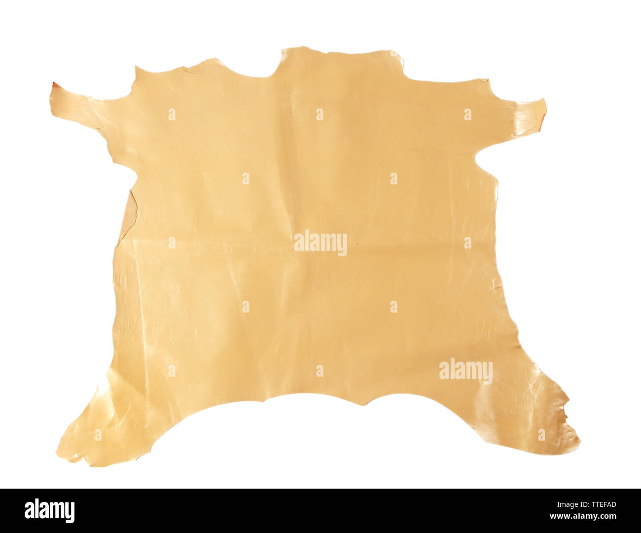 Beige piece of cloth, isolated on white Stock Photo