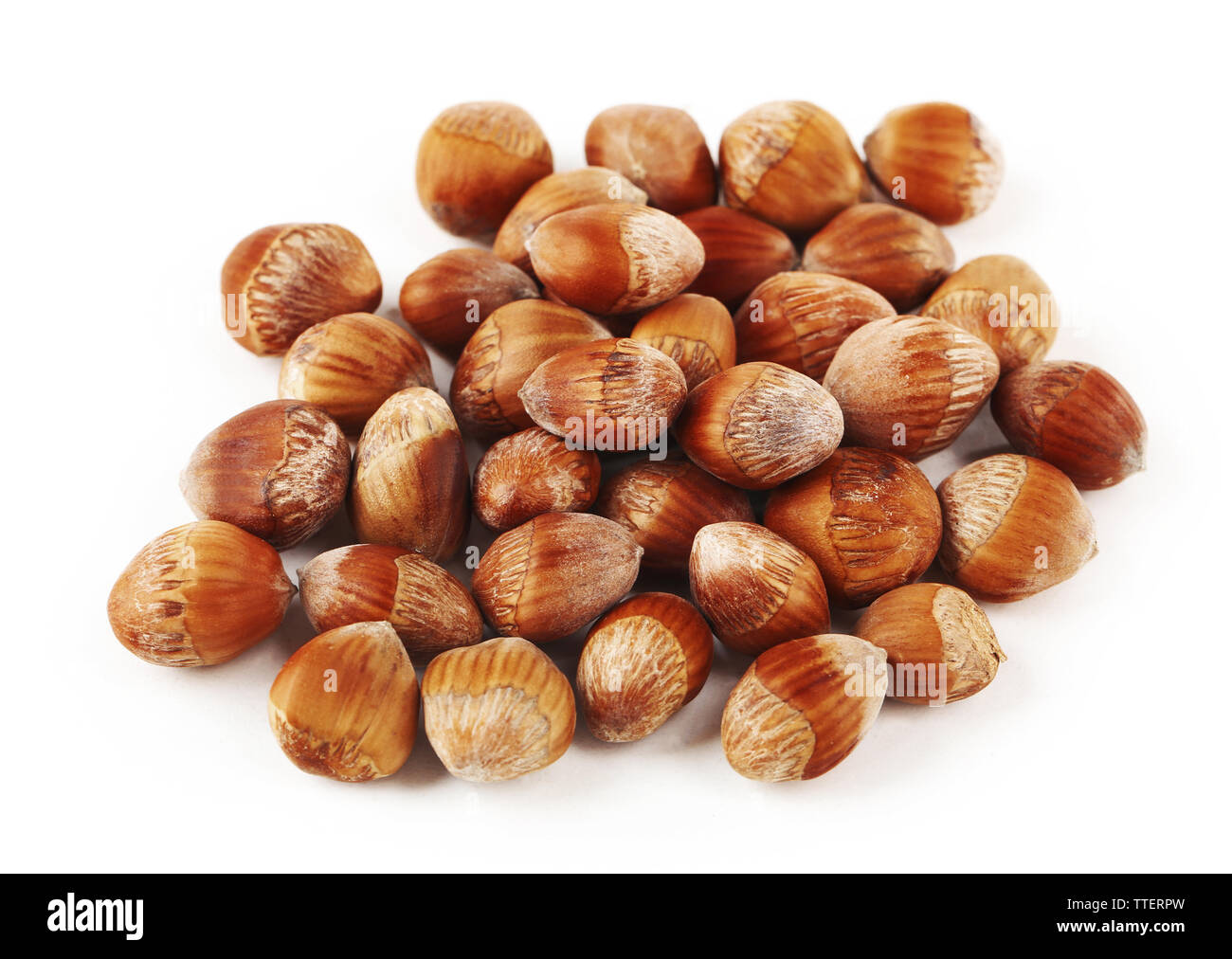 Pile of acorn nuts, isolated on white Stock Photo Alamy