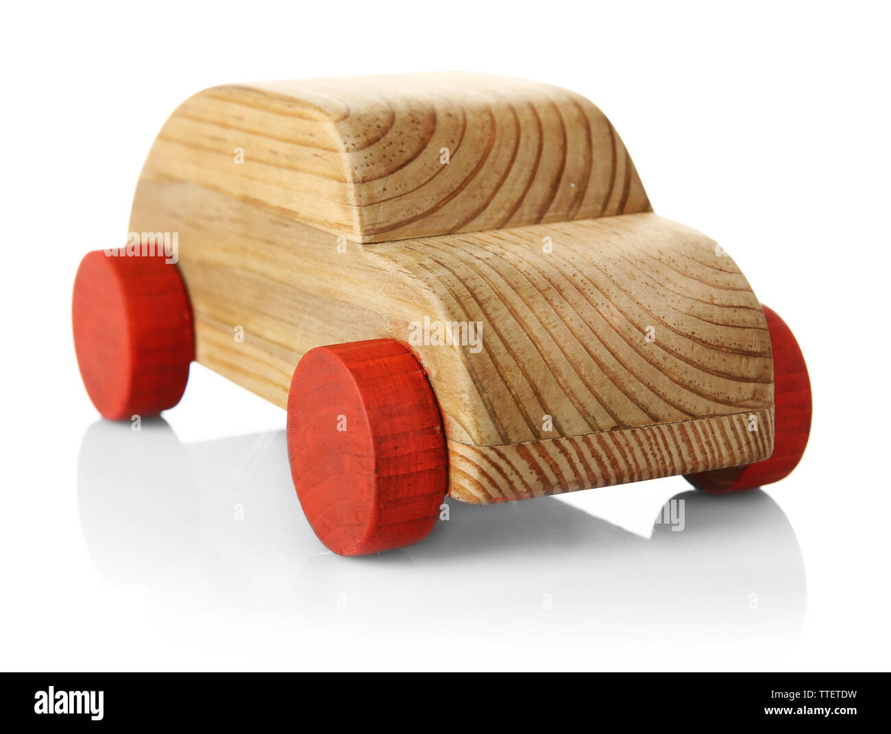 Wooden toy car, isolated on white Stock Photo - Alamy