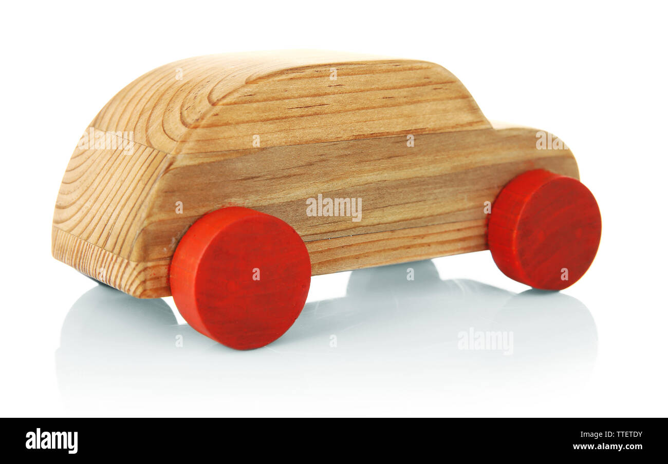 Wooden toy car, isolated on white Stock Photo - Alamy