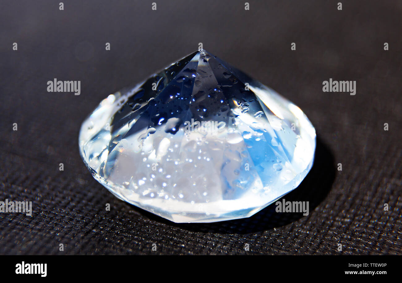 a big diamond on black background Stock Photo