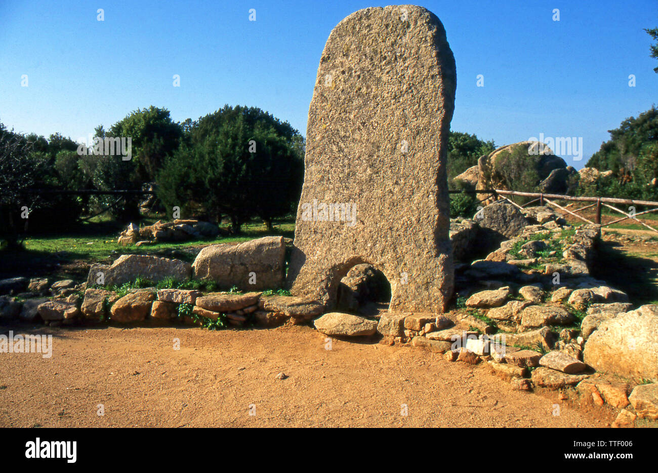 Palau, Sardinia, Italy.Li Mizzani tomb's giant (scanned from Fujichrome