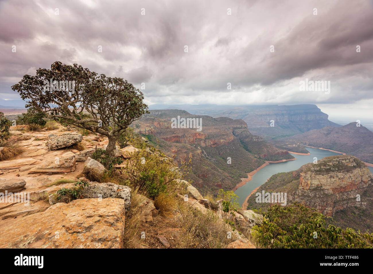 Three Rondavels View Point in Blyde River Canyon, South Africa Stock Photo