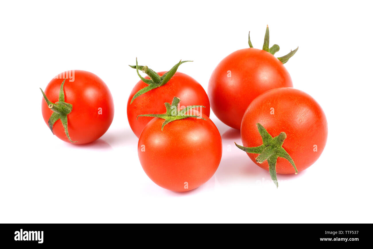 Cherry tomatoes isolated on white background Stock Photo - Alamy