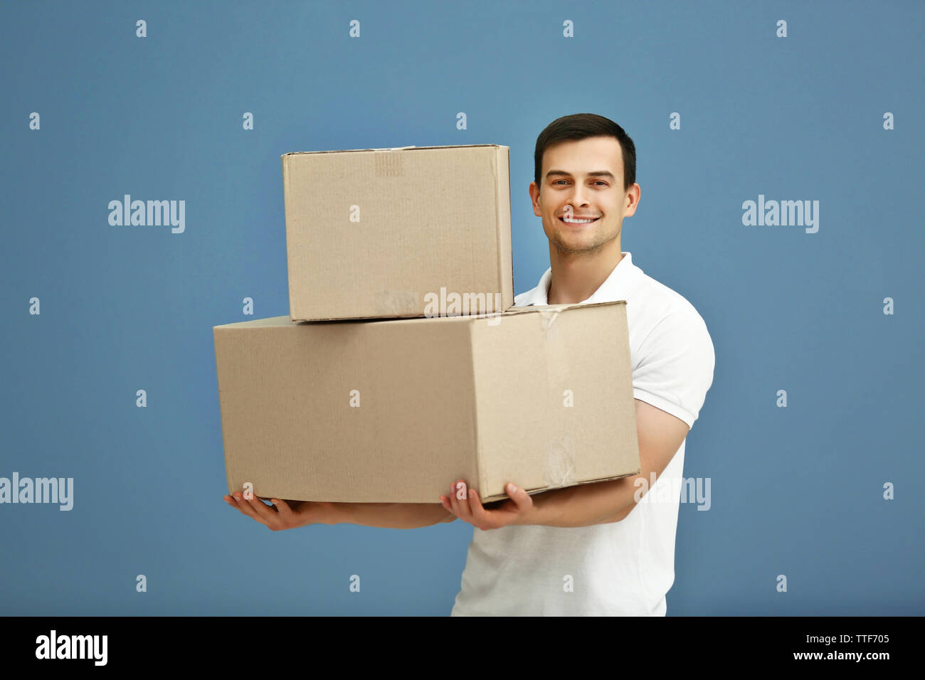 A pile of  boxes Stock Photo - Alamy