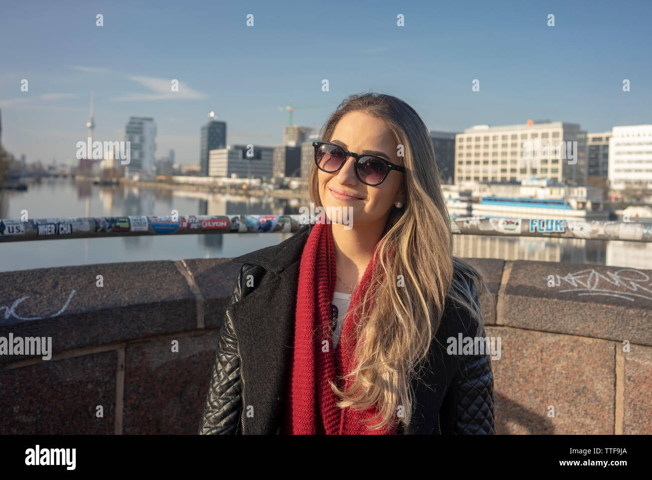 Portrait of a hispanic female 20-30 in Berlin Stock Photo