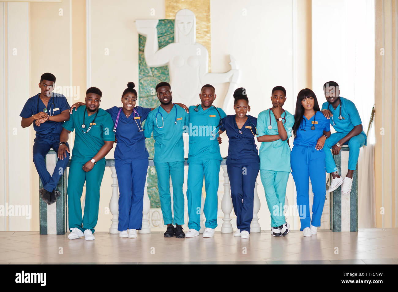 Group of african medical students in college Stock Photo Alamy