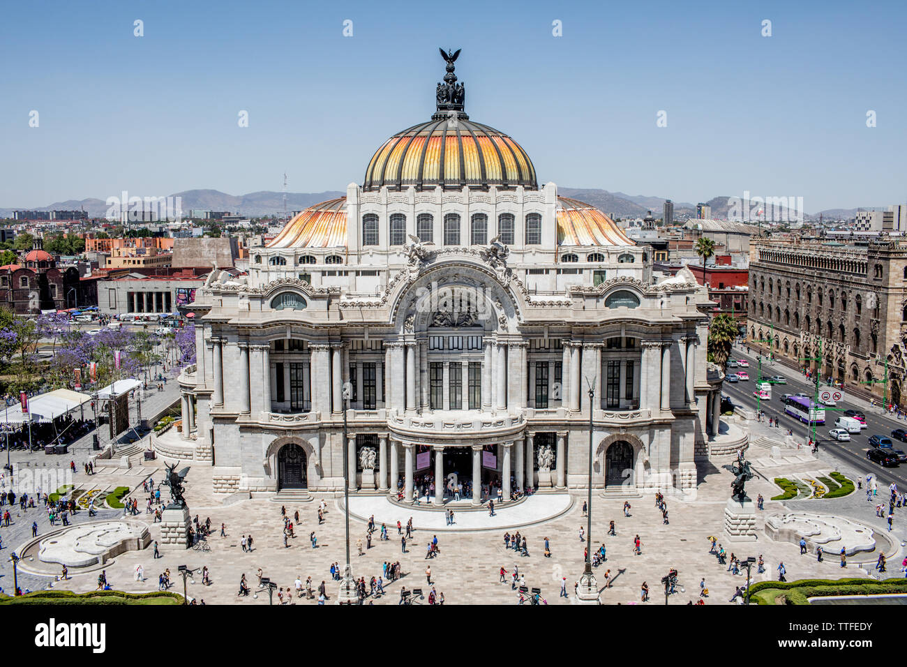 Iconic Mexico City Scene Stock Photo
