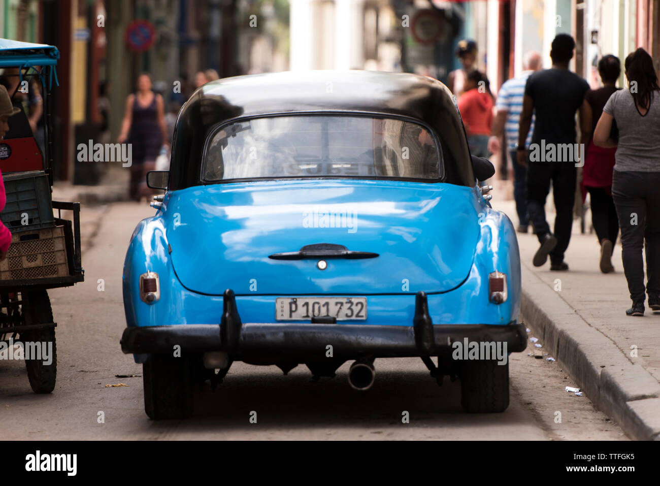 classic car in the streets of Cuba Stock Photo