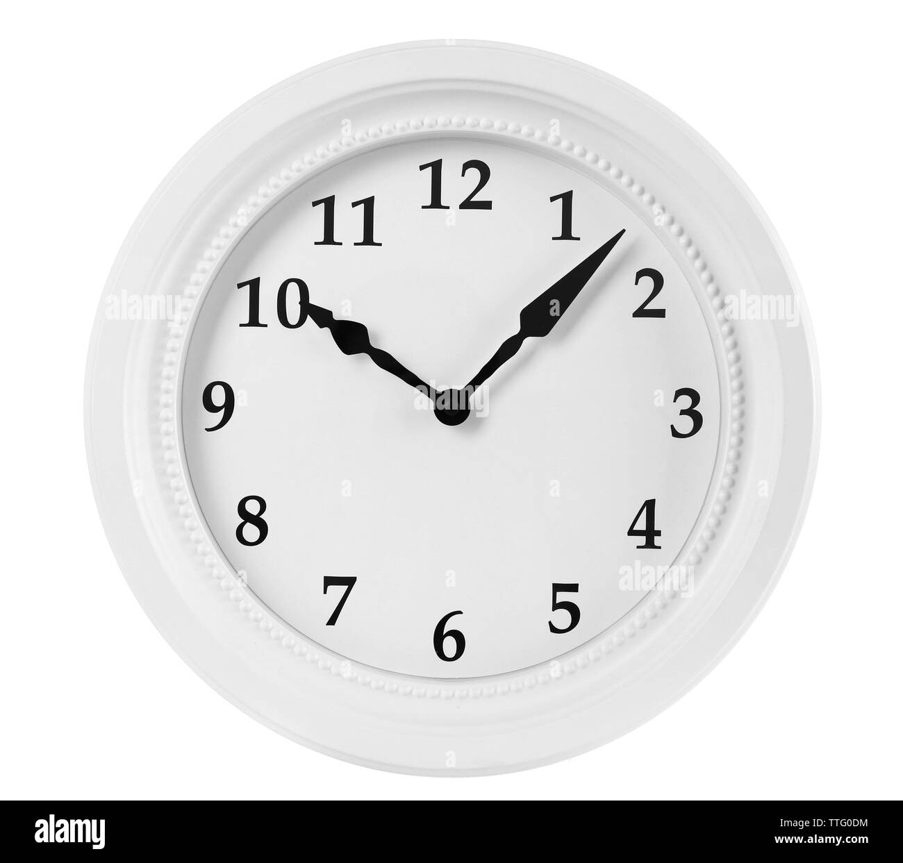 Round wall clock, isolated on white Stock Photo - Alamy