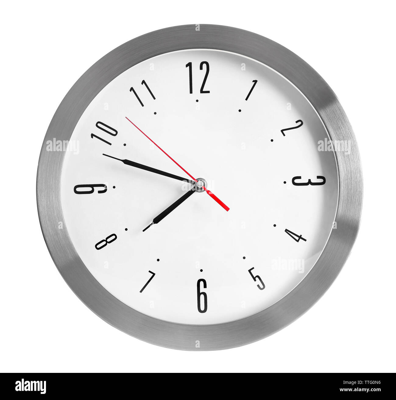 Round wall clock, isolated on white Stock Photo Alamy