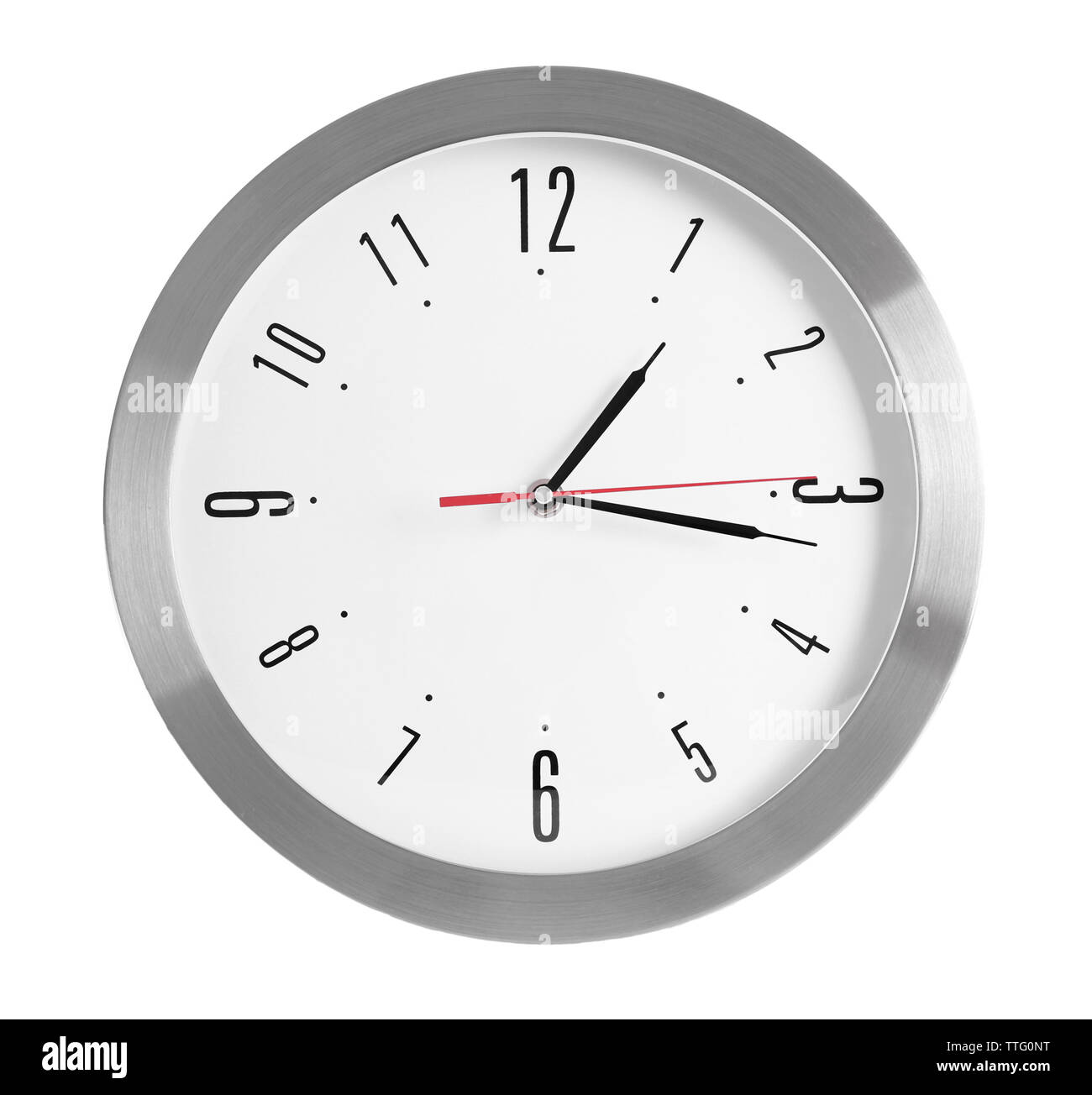Round wall clock, isolated on white Stock Photo - Alamy