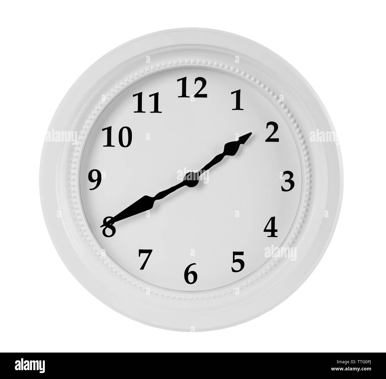 Round wall clock, isolated on white Stock Photo - Alamy