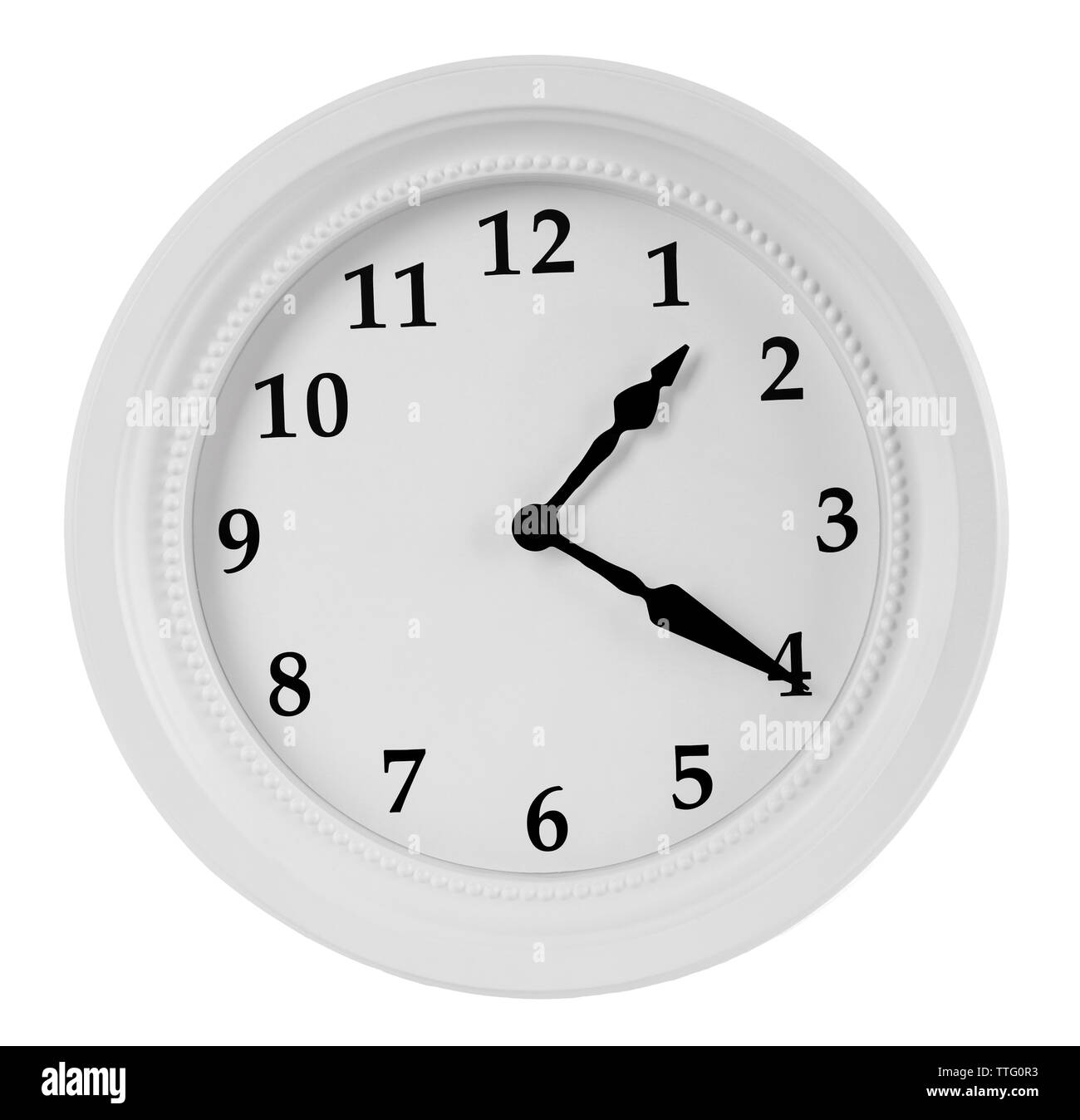 Round wall clock, isolated on white Stock Photo - Alamy
