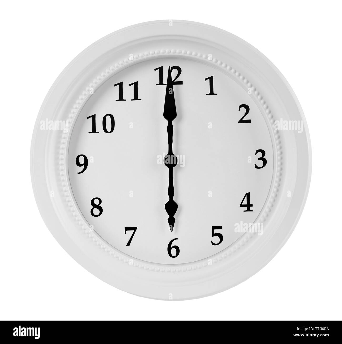Round wall clock, isolated on white Stock Photo Alamy