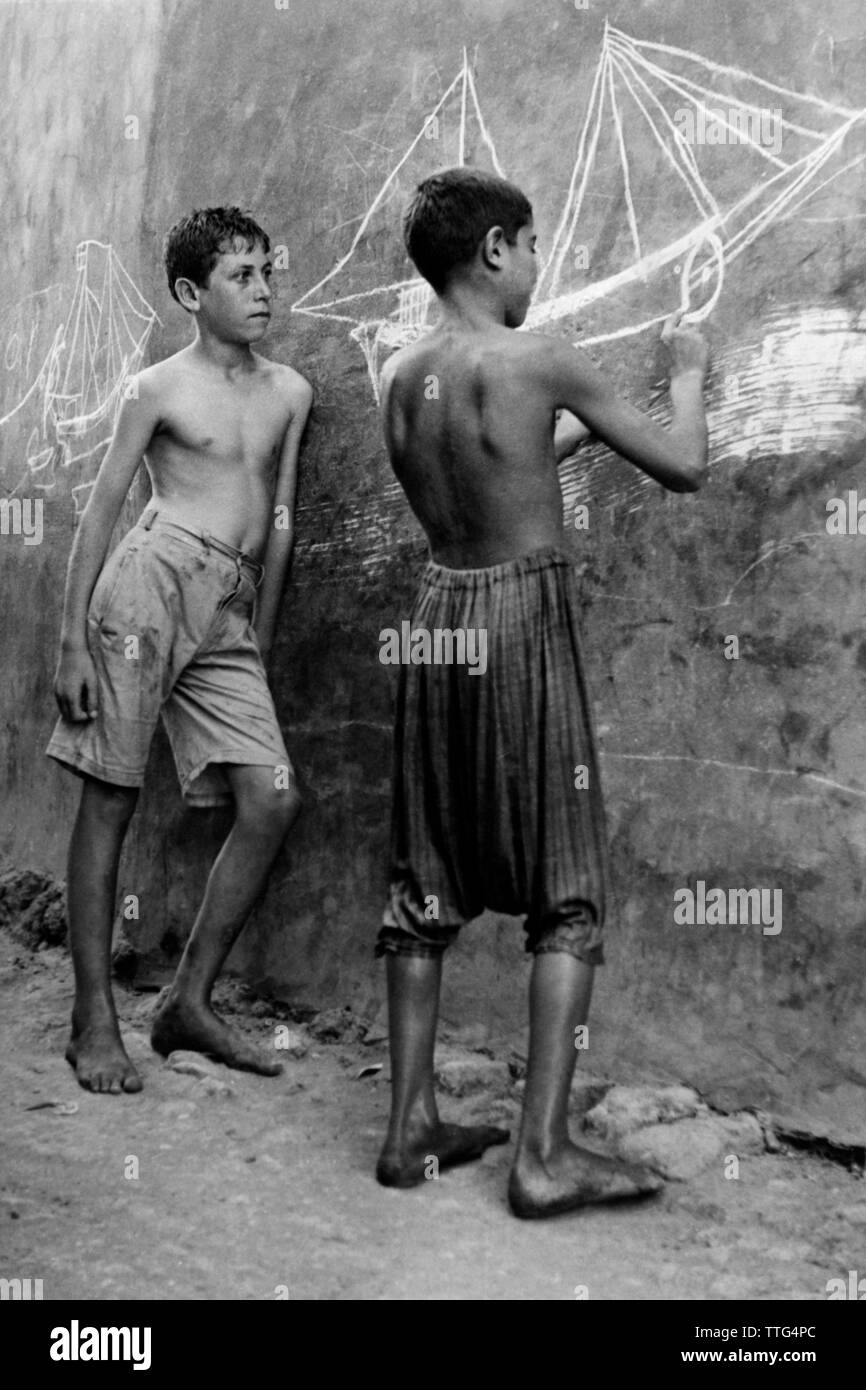 Syria, boys from Ruad Island, 1957 Stock Photo
