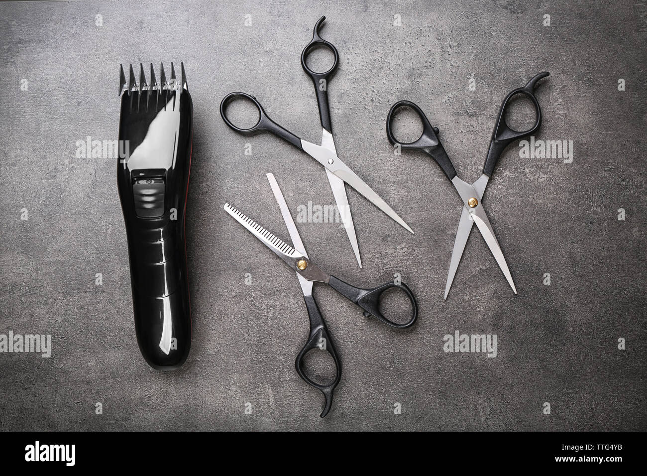 hair trimmer and scissors