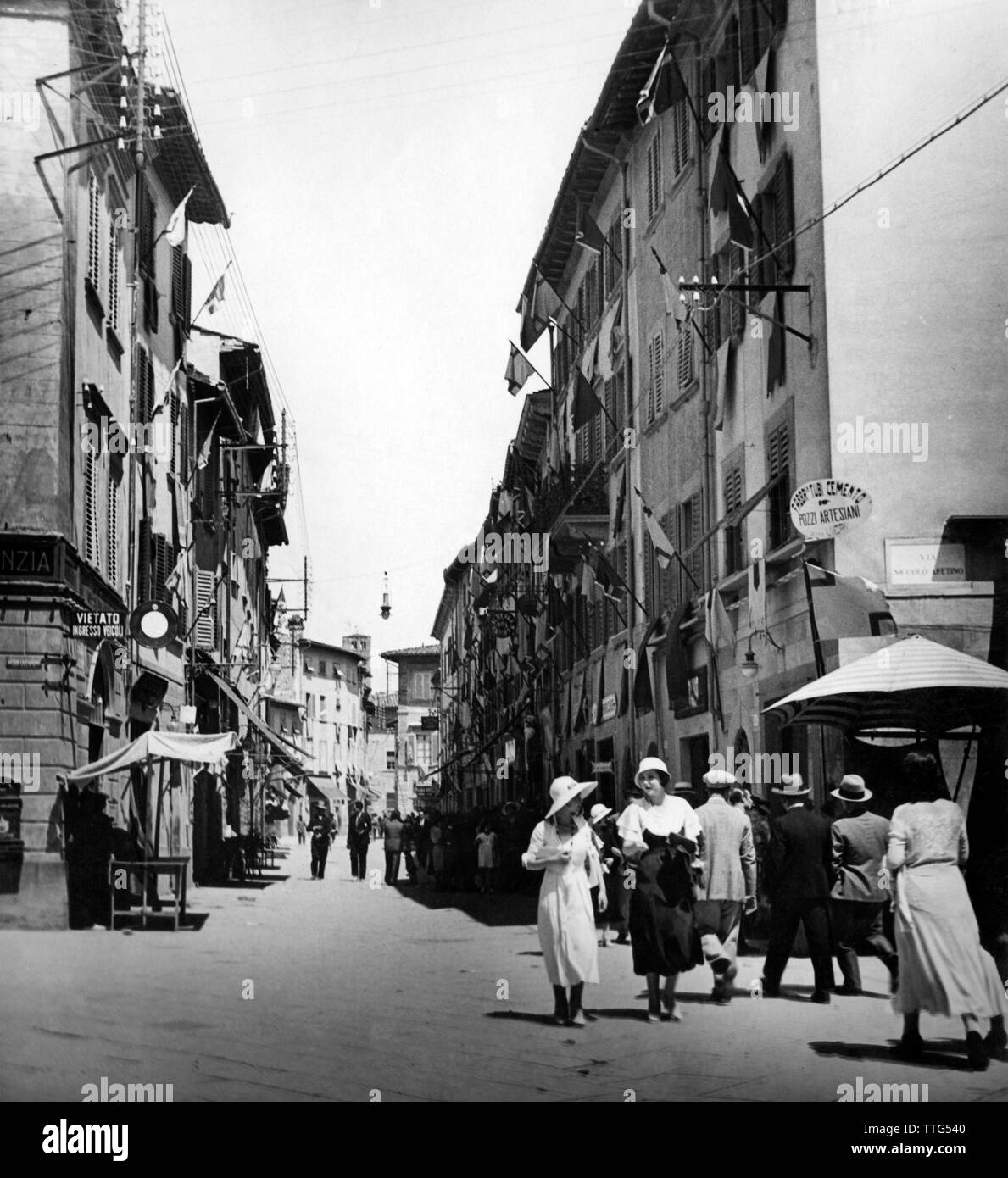 corso italia, arezzo, tuscany, italy, 1930-40 Stock Photo