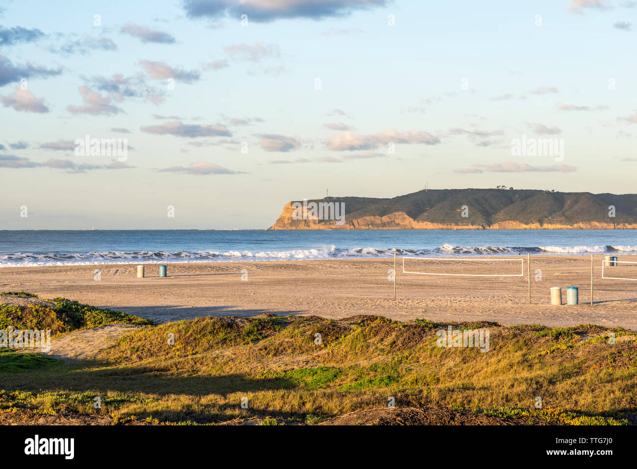 Coronado Central Beach on a February morning. Stock Photo