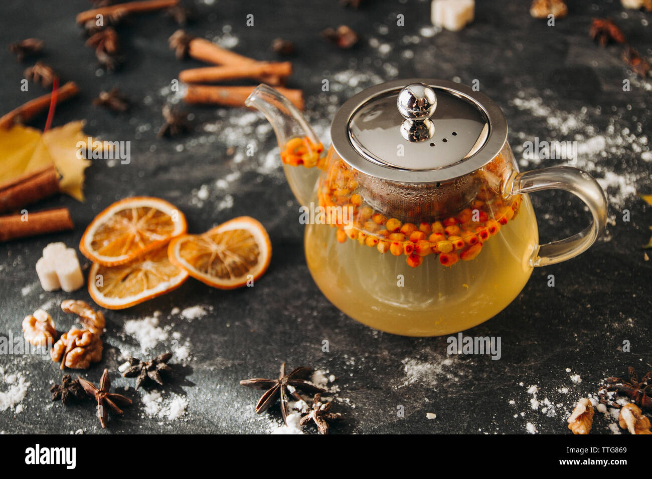 High angle view messy tea hi-res stock photography and images - Alamy