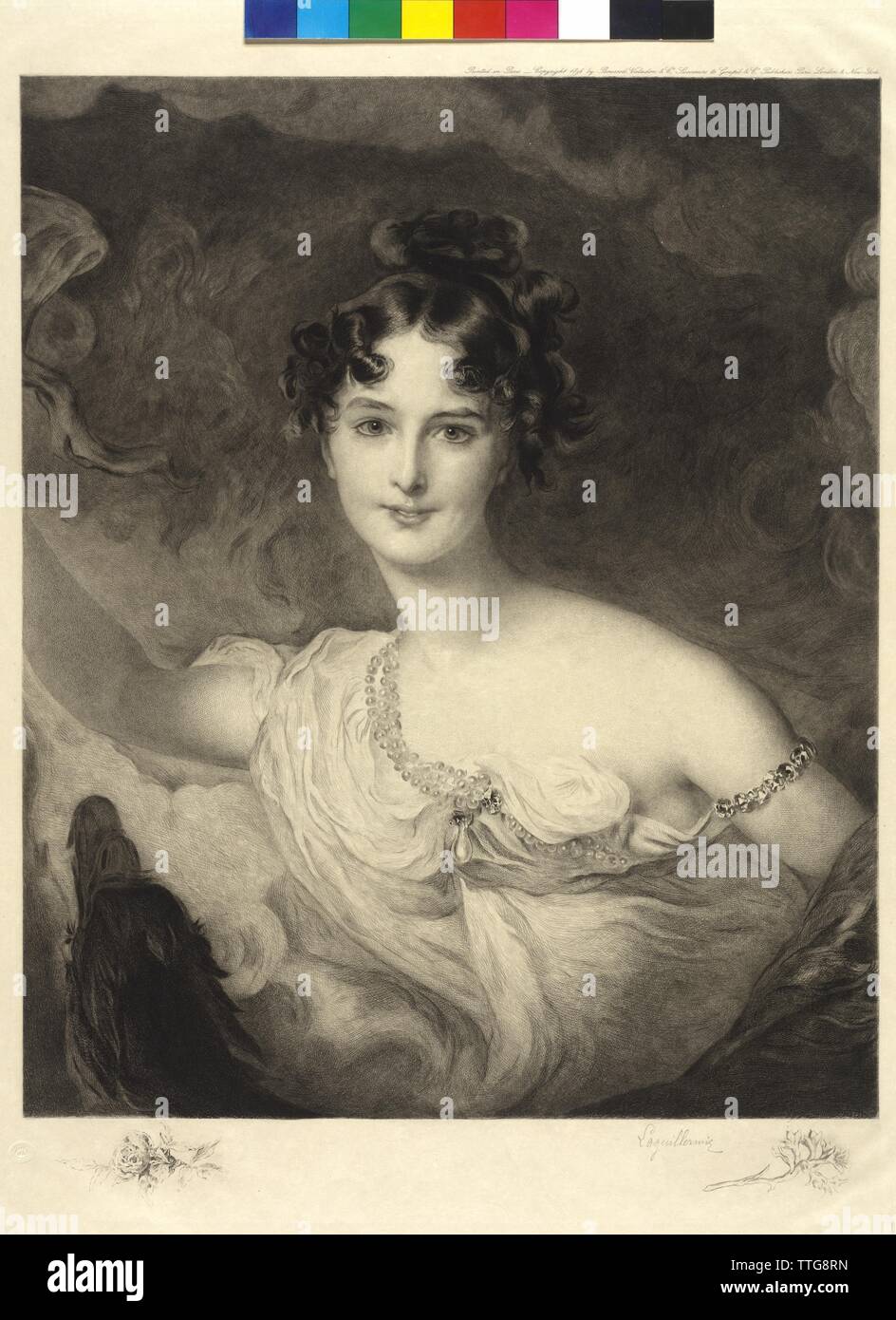 Metternich, clementine ruler, etching by Frederic Laguillermie based on a painting by Sir Thomas Lawrence. Remarque print on Japan paper, Additional-Rights-Clearance-Info-Not-Available Stock Photo