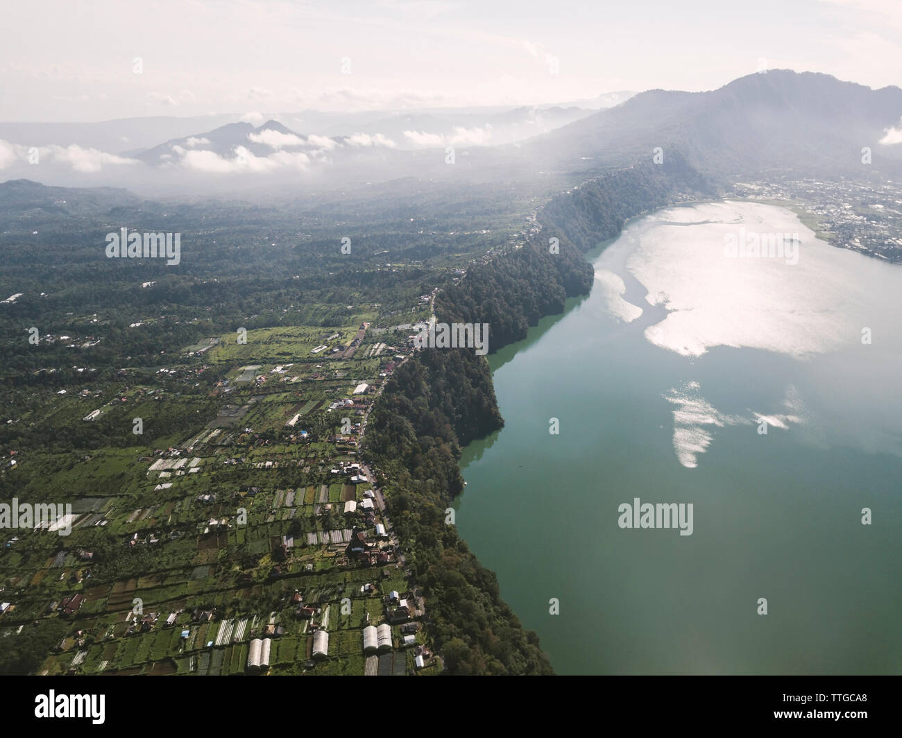 Aerial view of Buyan lake Stock Photo - Alamy