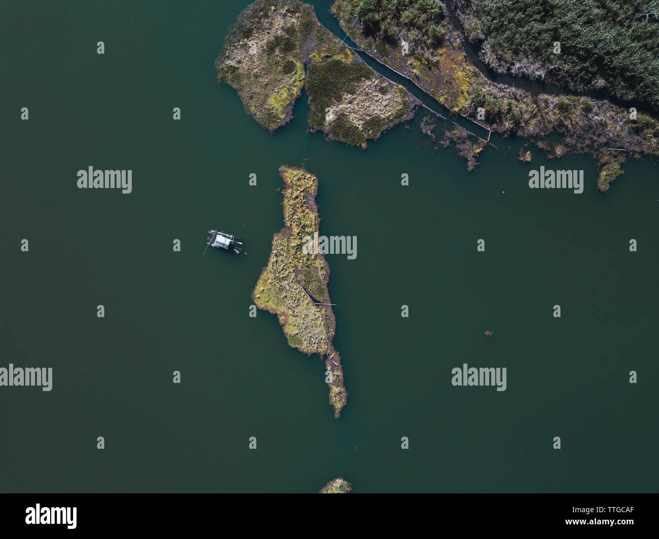Aerial view of Buyan lake Stock Photo - Alamy
