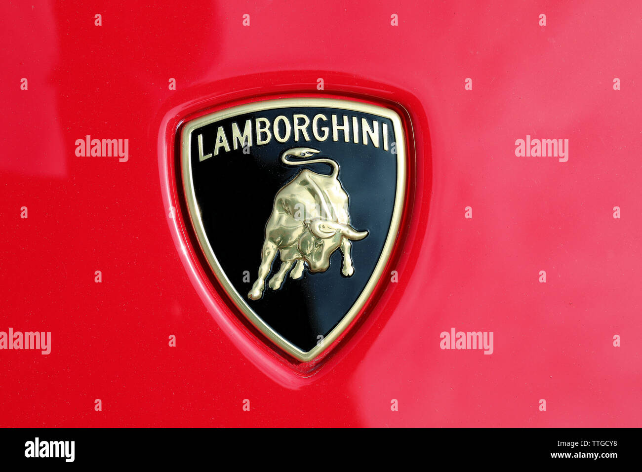 Monte Carlo Monaco June 16 2019 Lamborghini Badge Logo On A