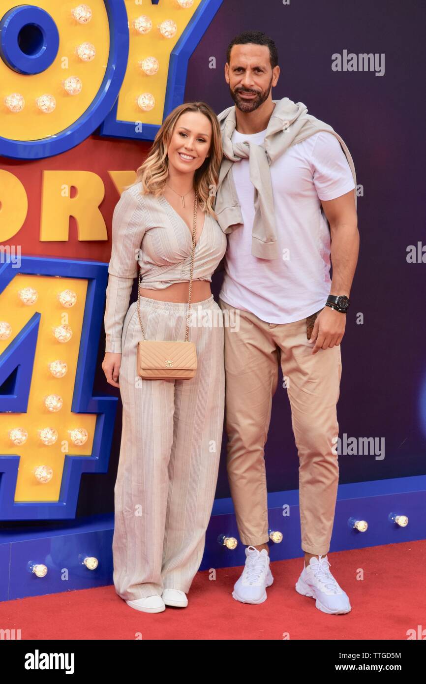 Rio Ferdinand, Kate Wright. Toy Story 4 European Premiere, Odeon Luxe,  Leicester Square, London. UK Stock Photo - Alamy