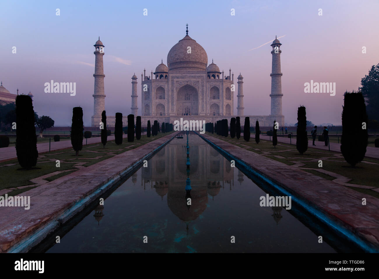 Taj Mahal Garden Reflection Stock Photo