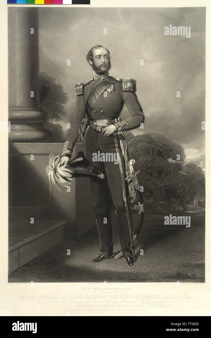 Georg, Duke of Cambridge, mezzotint / mixed technique by James Scott based on a painting by Nicholas Joseph Crowley, Additional-Rights-Clearance-Info-Not-Available Stock Photo