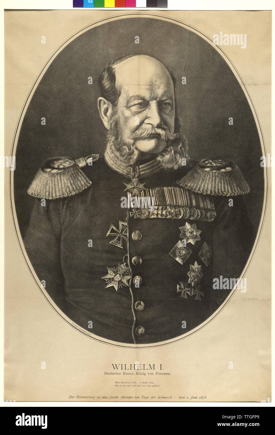 engraving-of-german-emperor-william-i-hi-res-stock-photography-and