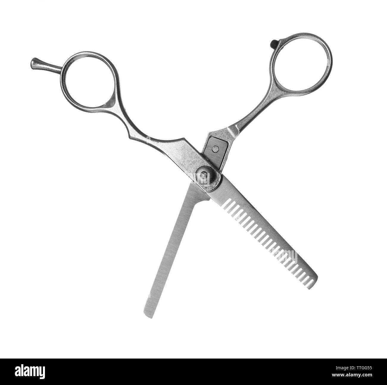 Stylized vector of hairdresser scissors in open position