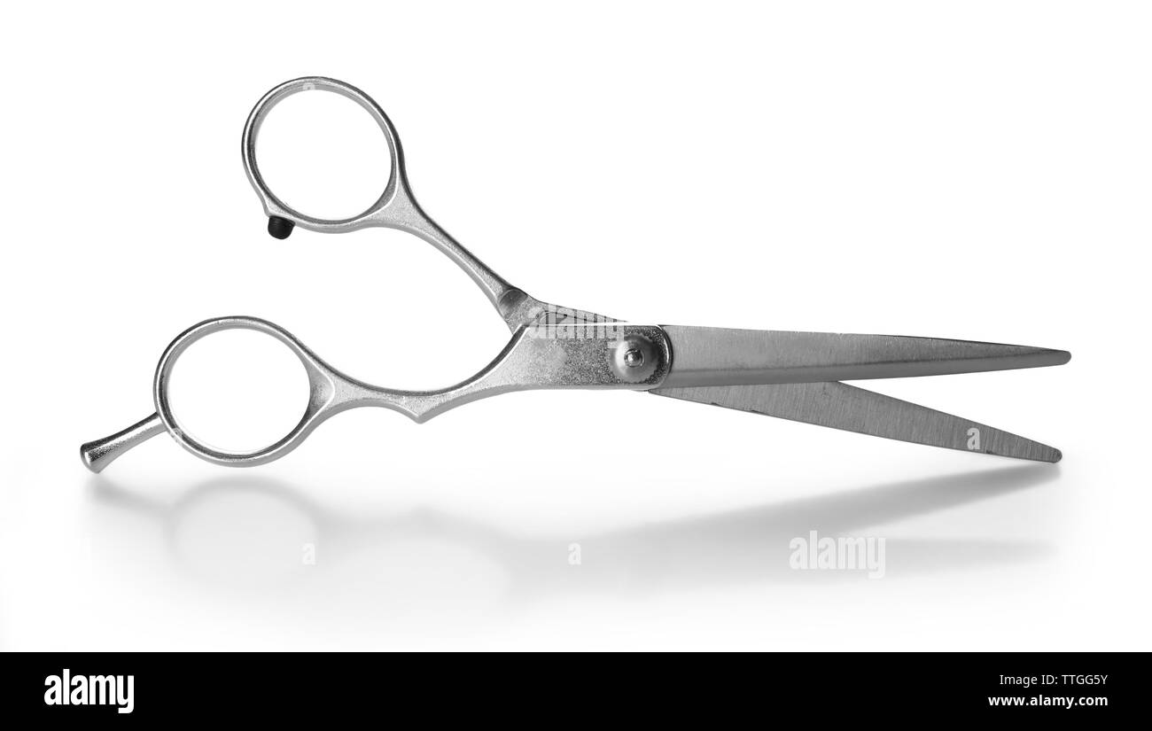 Metal Cutting Scissors Isolated On White Stock Photo, Picture and