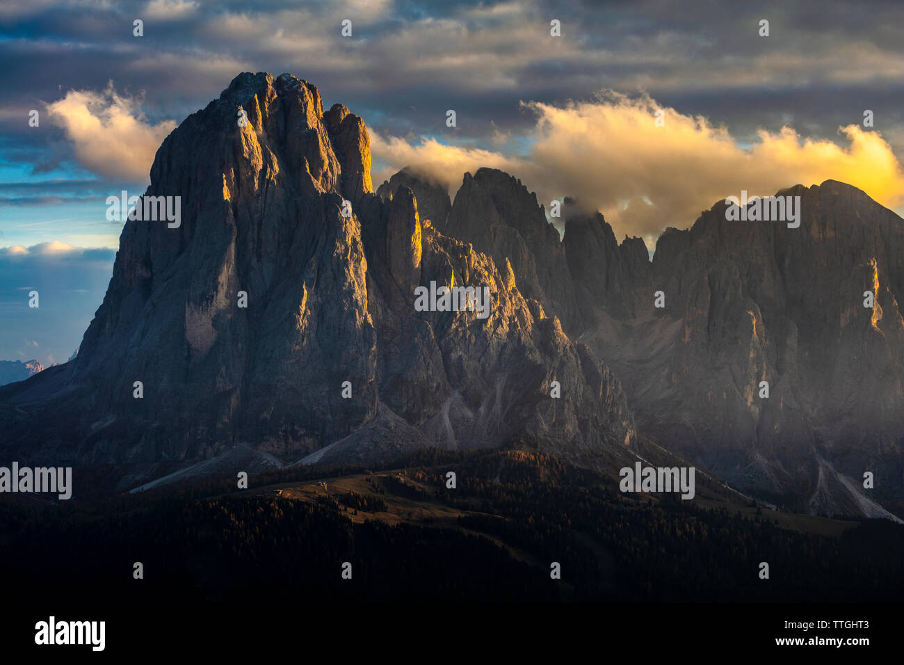 South Tyrol mountains at sunset Stock Photo