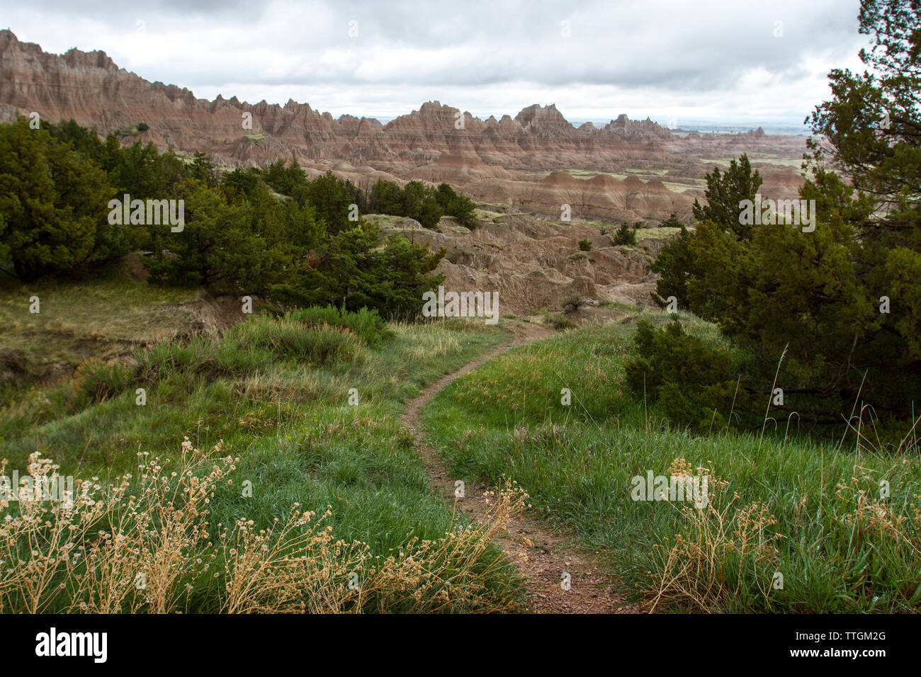 Scenic view of Badlands National Park Stock Photo