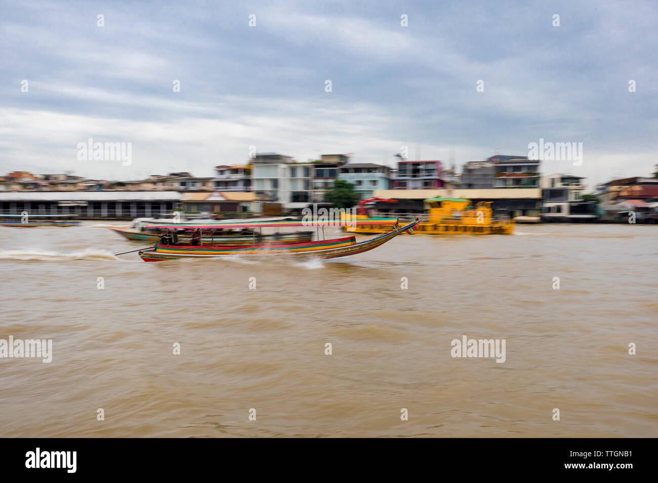 Fast boat in the river. Bangkok, Thailand. Stock Photo