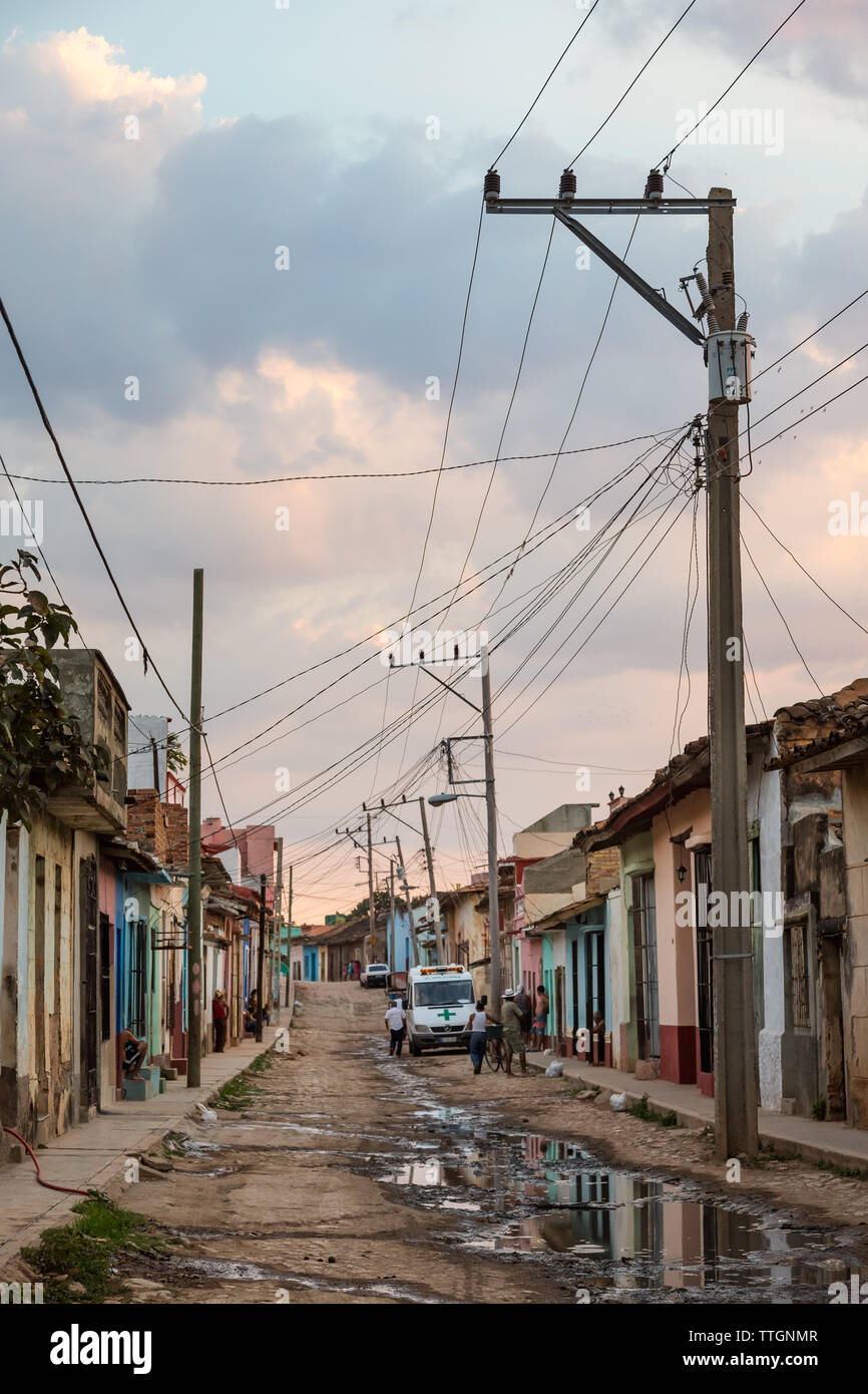 Real Life street scene in Trinidad, Cuba. 2017. Stock Photo