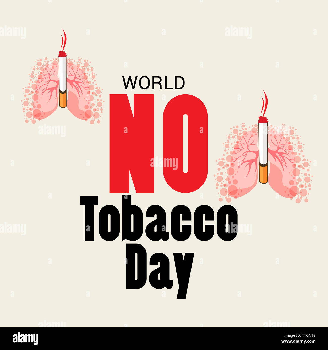 World No Tobacco Day. Tobacco Day Awareness Idea Campaign for greeting  Card,Poster,Brochure,Abstract background Stock Photo
