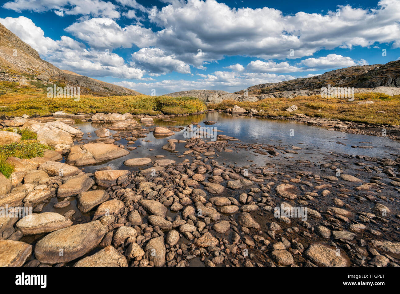 Alpine lake in the Indian Peaks Wilderness Stock Photo