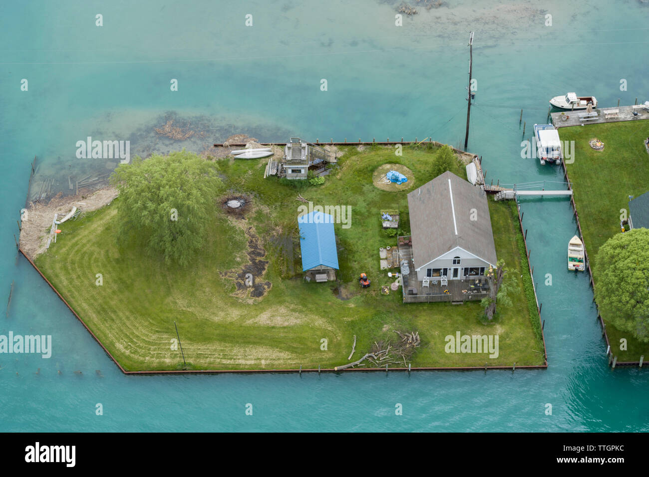 House, St. Clair River Estuary, Anchor Bay, Michigan Stock Photo Alamy