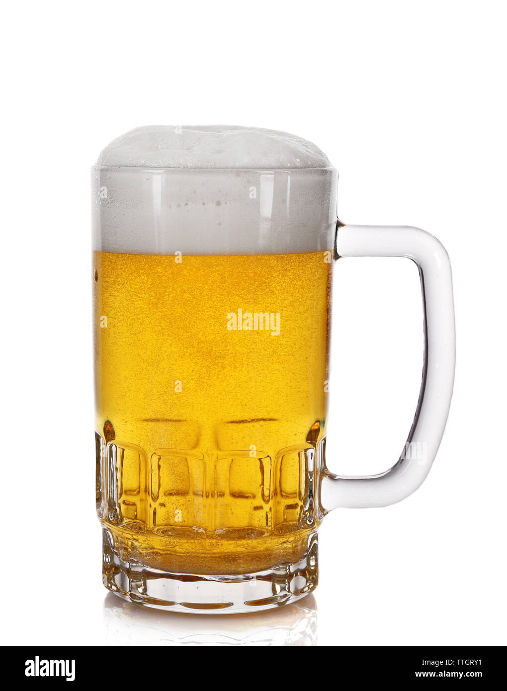 Mug of light beer, isolated on white Stock Photo