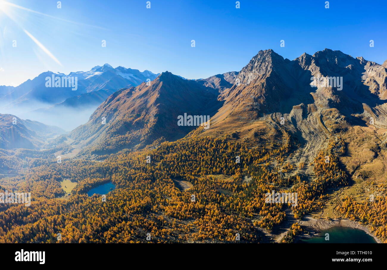 Aerial view of Val di Campo during autumn, Switzerland Stock Photo - Alamy