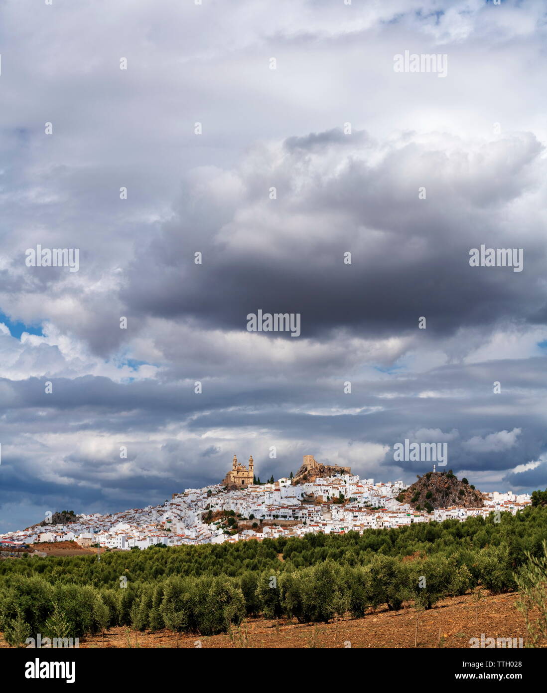 White Town of Olvera, Cadiz province, Spain Stock Photo
