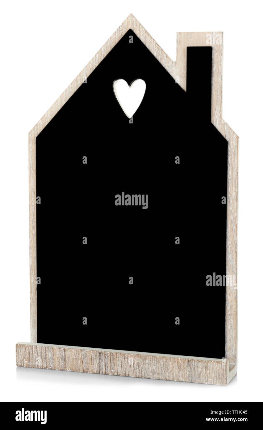 House shaped chalkboard isolated on white Stock Photo Alamy