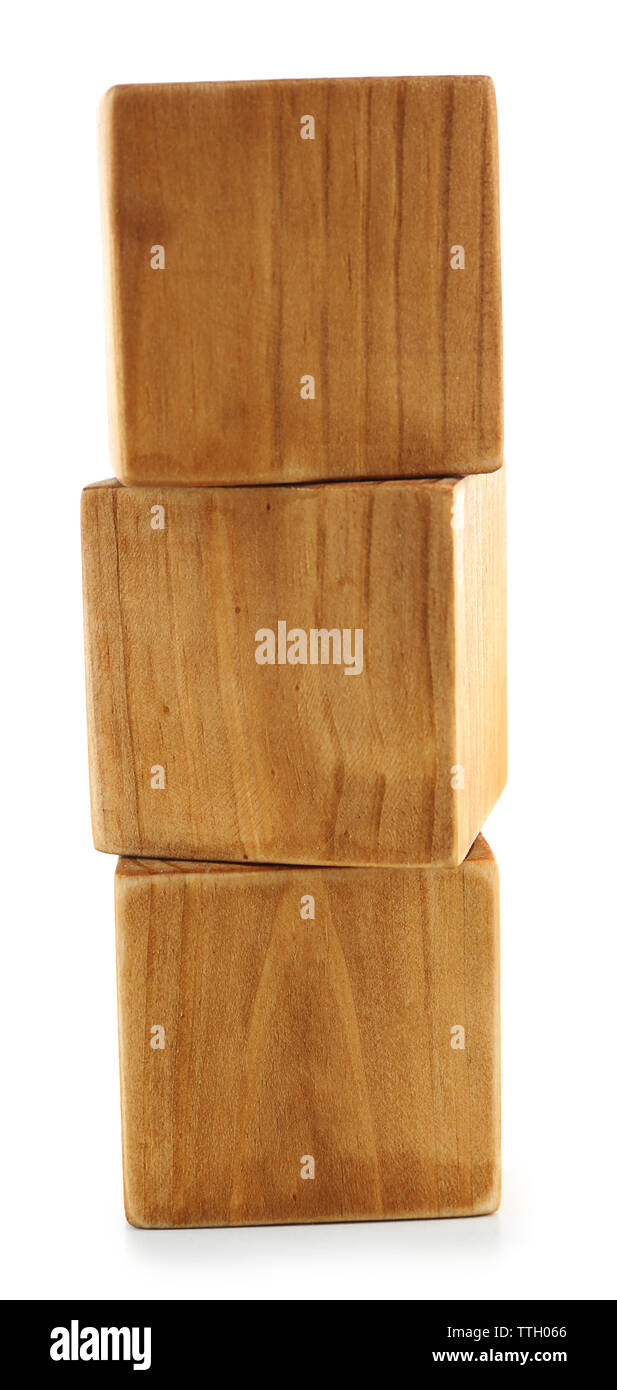 Stack of blank wooden cubes isolated on white Stock Photo Alamy