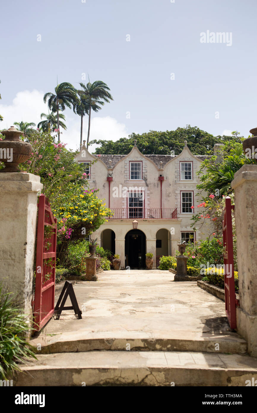 Historic house in Barbados Stock Photo Alamy