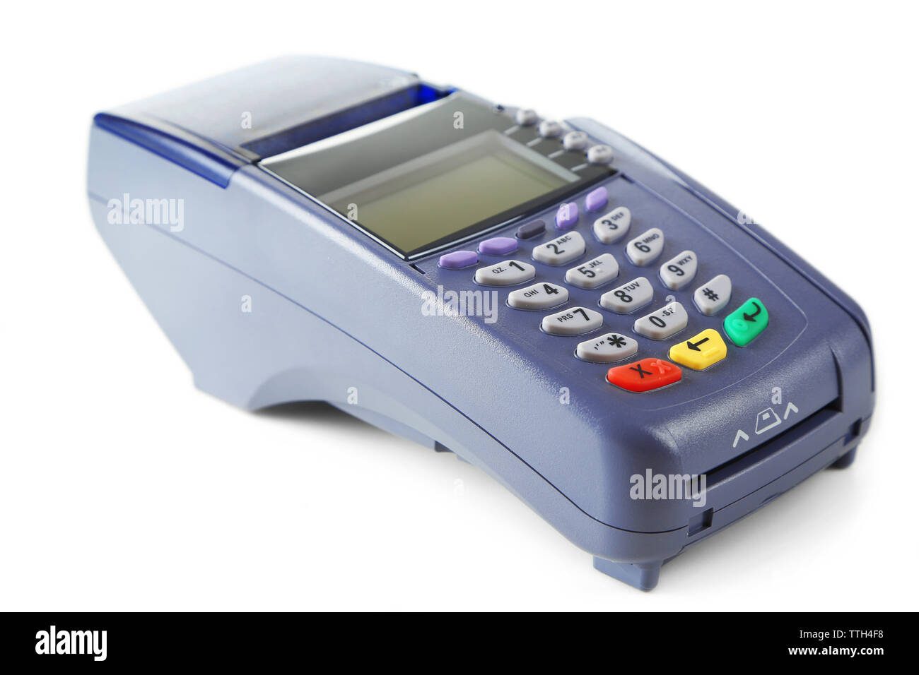 Credit card machine isolated on white Stock Photo