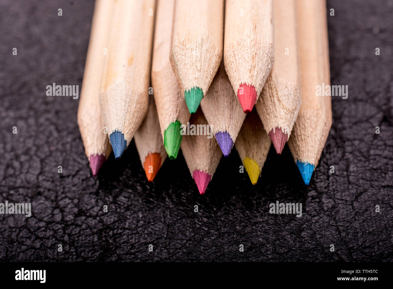 Colored pencils for creative idea and concept. Drawing and painting Stock Photo